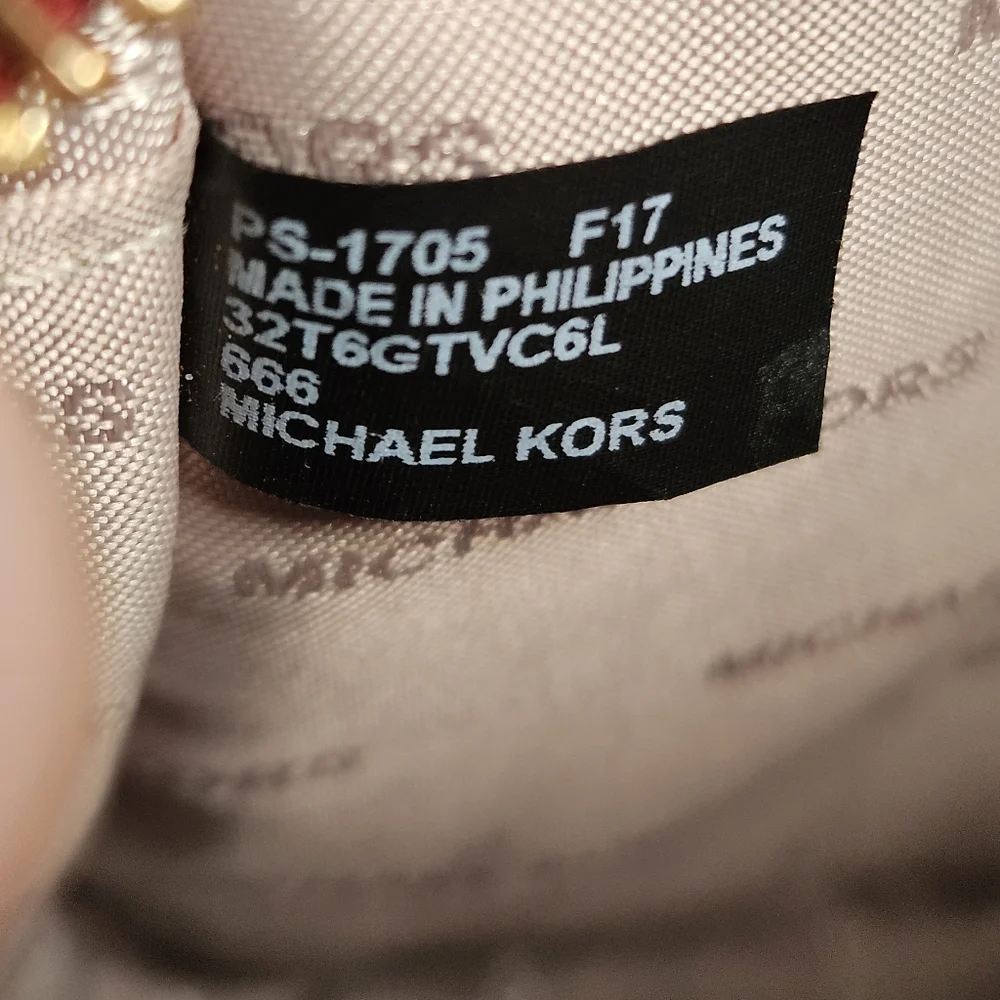 Michael Kors Jet Set Travel Crossbody Red Saffiano Leather Gold Chain MK Logo - Picture 9 of 9